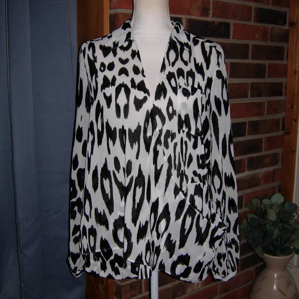 Nicole By Nicole Miller Faux Wrap Top L